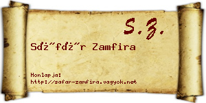 Sáfár Zamfira névjegykártya